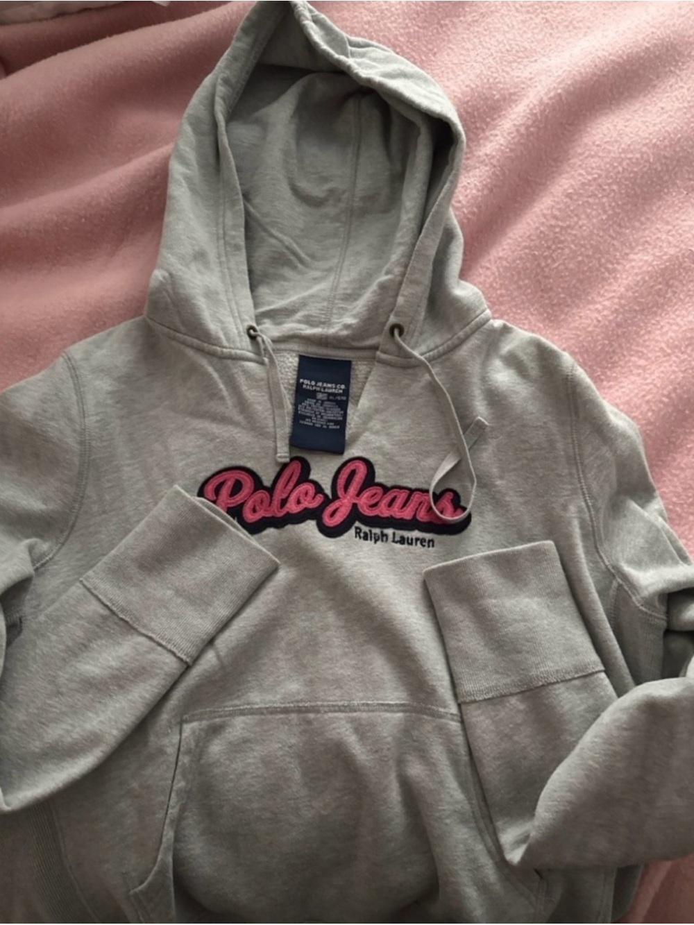 Polo by Ralph Lauren Gray Hoodie with Pink Logo
